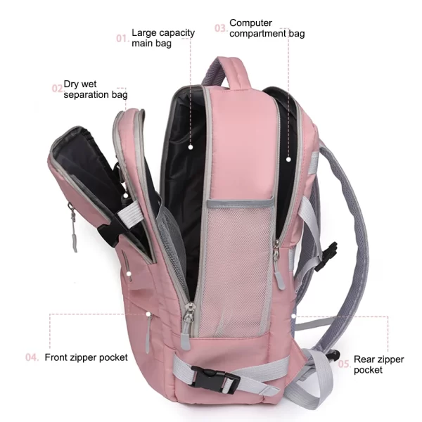 Women's Large Travel Backpack Men's Gym Sports Bags Oxford Cloth Casual Laptop Backpack Unisex Travel Luggage Shoulder Handbags