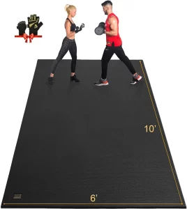 Extra Large Exercise Mat 10'x6'x7mm, Ultra Durable Workout Mats for Home Gym Flooring, Shoe-Friendly Non-Slip Cardio Mat