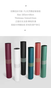 Lezyan 5mm Natural Rubber Pu Yoga Mat Thick Non-Slip Anti-Sweat Non-Fading Fitness Meditation Workout Gym Exercise