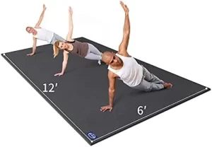 Large Yoga Mat for Home Gym Workout 6'x12'x9mm, Extra Wide and Long Exercise Mats for Durable Men and Women, Thick, Non-